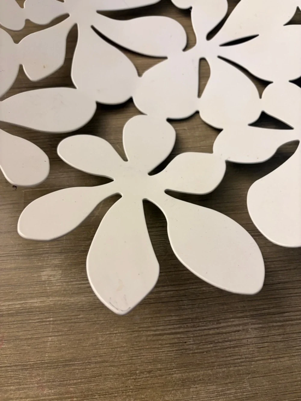 IKEA vintage white floral metal bowl by Monica Mulder